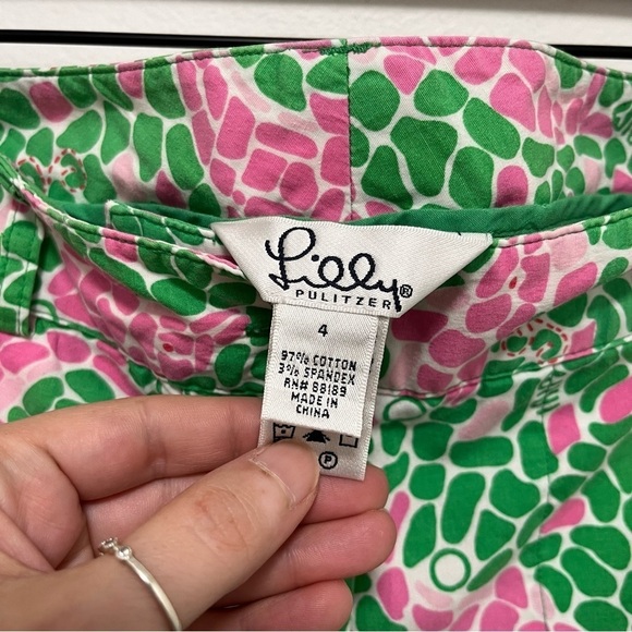 Lilly Pulitzer Vintage Capri Y2K Pants 100% Cotton Dolphin Print Cargo Size 4 - Picture 3 of 10